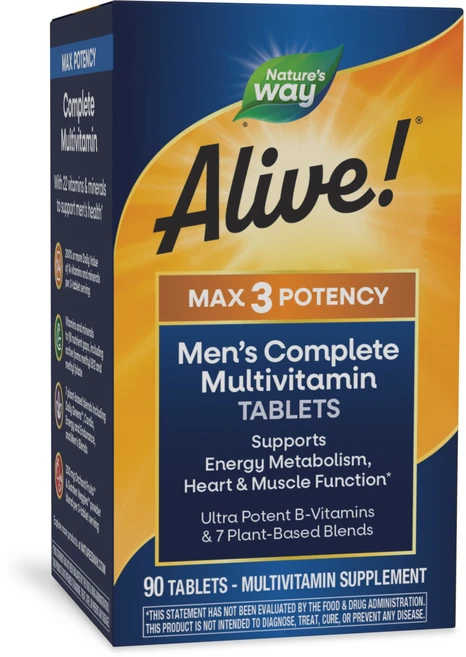 네이처스웨이 Alive 맥스3 포텐시 남성용 종합비타민 90정, NWY15542, 1개 - 쿠팡