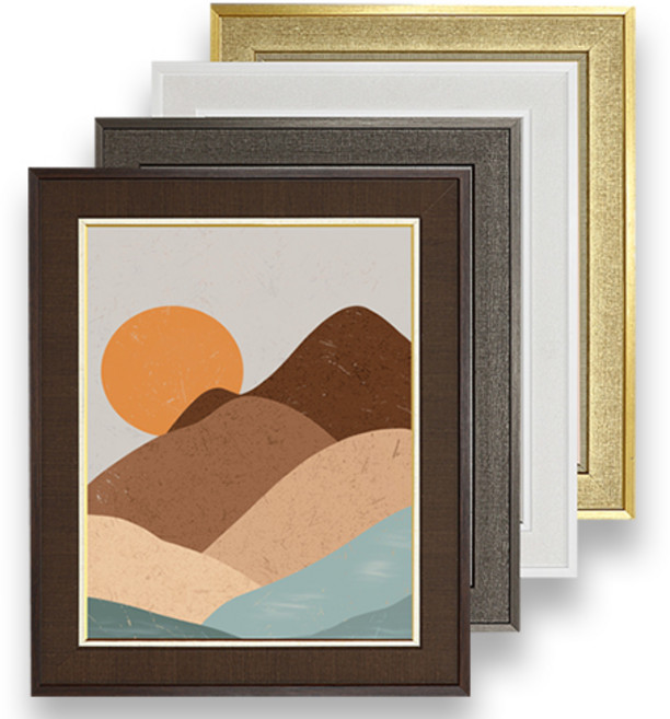 두진액자 매트라인 엔틱액자, 브라운