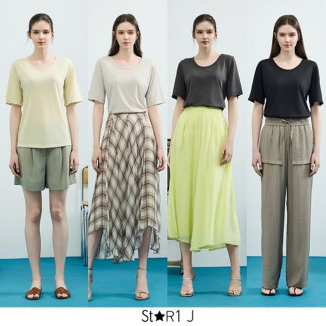 [제이에비뉴] 25SS 최신상 프렌치 린넨 블렌디드 티셔츠 4종 BMD252F0401TS