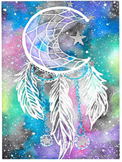 오늘의오브제 DIY 보석십자수 패브릭 원단형 35x25cm, 2_32_드림캐쳐, 1개