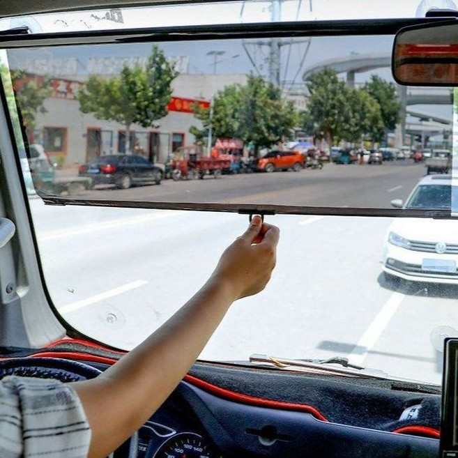 버스 앞유리 햇빛가리개 화물차 블라인드 개폐식 캐노피 썬팅 필름 H. 70x75cm(폴75cm) 1개, 혼합색상