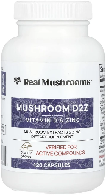 리얼머쉬룸스 버섯 D2Z D2 베타글루칸 아연 캡슐 120정, 6개 - 쿠팡
