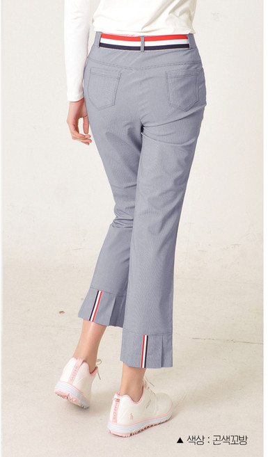 꼬방 뒷 부분 밴딩 9부 레드 네이비 라운딩 스크린 캐쥬얼 골프 웨어 봄 여름 일자 여성 골프 팬츠