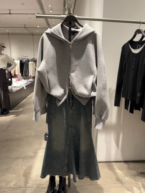 여성 루즈핏 기모 후드 집업 봄 가벼운 캐주얼 남녀공용 데일리 패션웨어