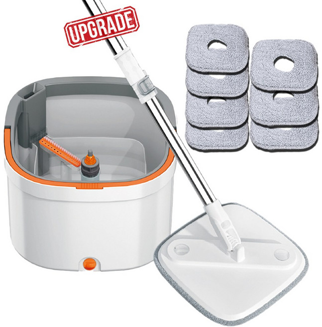 [TV홈쇼핑 이츠온] 자동펌프 슈퍼 통돌이 청소기 핸드 밀대 회전 물걸레 대걸레 마대 돌돌이, 1세트