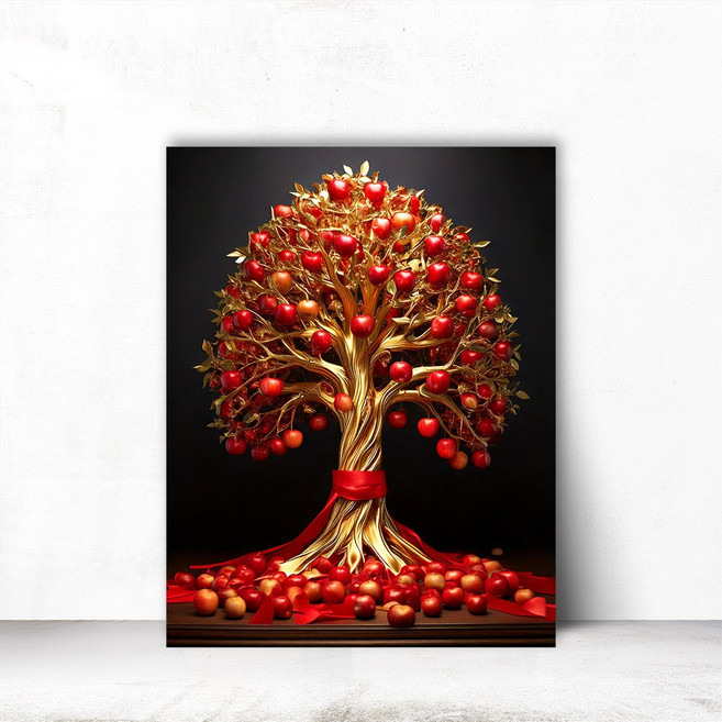 마지아갤러리 돈들어오는그림 복들어오는그림 돼지그림 복돼지그림 황금나무그림 해바라기액자 5종 황금돼지시리즈모음전, 2.사과골든트리