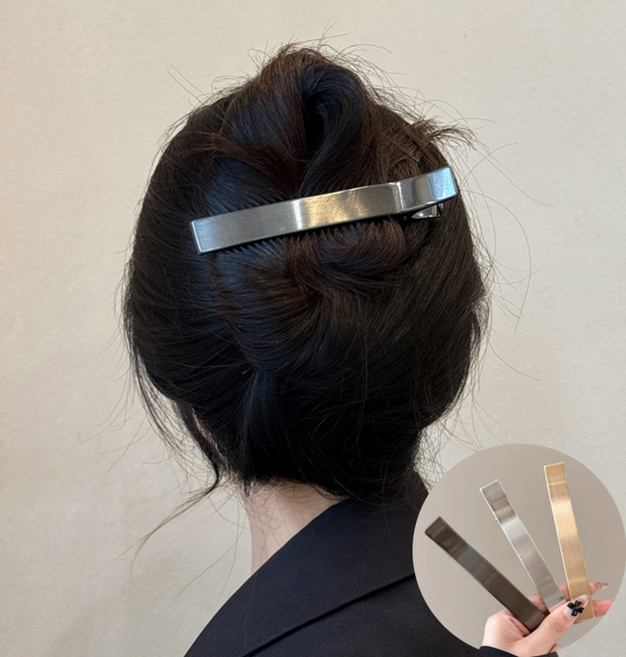 엄마친구아들 정소민 헤어집게핀 무광 메탈 일자 머리핀3Color 고정핀 인 셋 올림