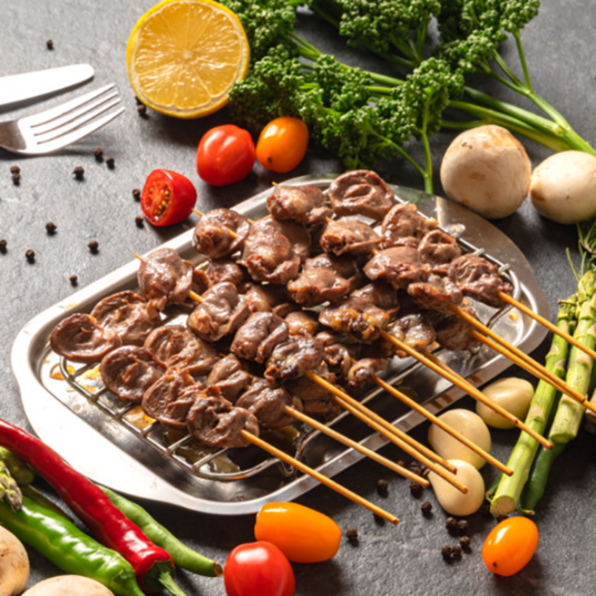 다물꼬치 캠핑용 꼬치구이 염통꼬치, 25g, 10개