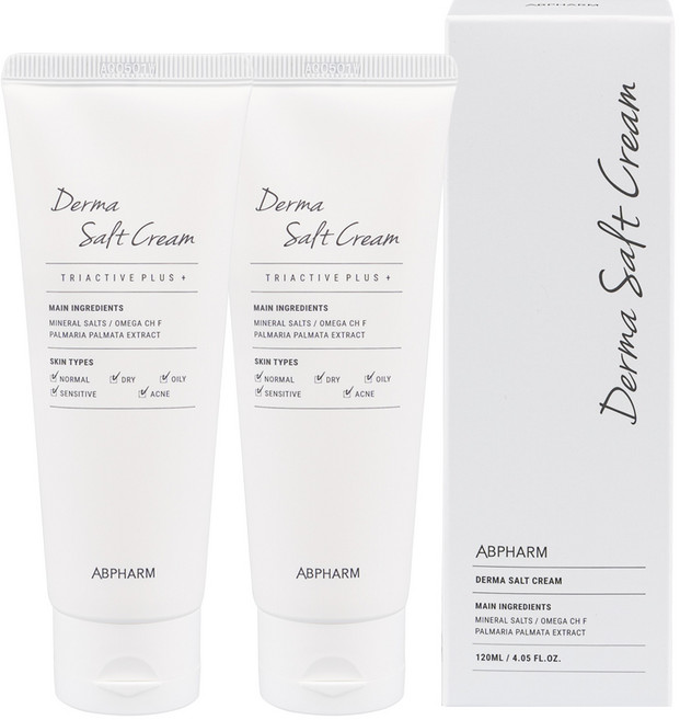 에이비팜 더마 솔트크림 보습크림 수분크림 속건조크림 대용량, 120ml, 2개