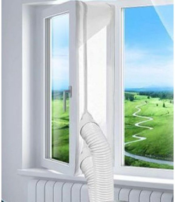 듀얼덕트 틈새막이 안쪽 여닫이 창문 이동식에어컨 지퍼형 비닐 간편설치, 3m  듀얼덕트 막이, 1개