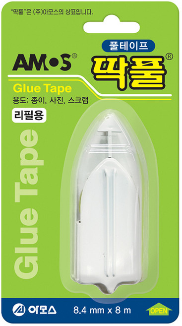 [아모스] 딱풀 풀테이프 리필/ 풀테이프리필/ 딱풀테이프/ 한손으로 쓰는 양면테이프/ 양면테이프