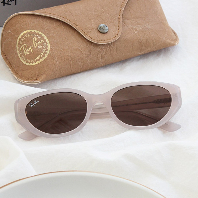 레이벤 선글라스 RB4457D (룩소티카 정식수입) 캣아이 타원 뿔테