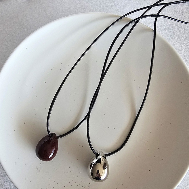 901M 펜던트 레더 스트랩 목걸이 가죽 반지끈 핸드메이드