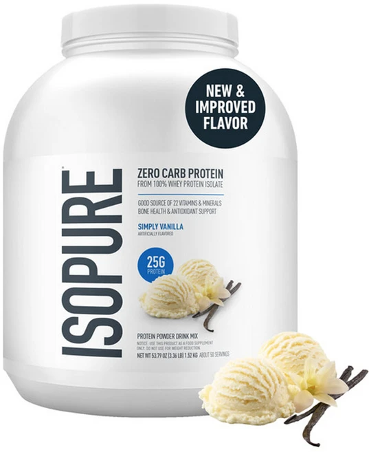 Isopure 이소퓨어 제로 카브 유청 단백질 파우더 심플리 바닐라, 1개, 1.52kg - 쿠팡
