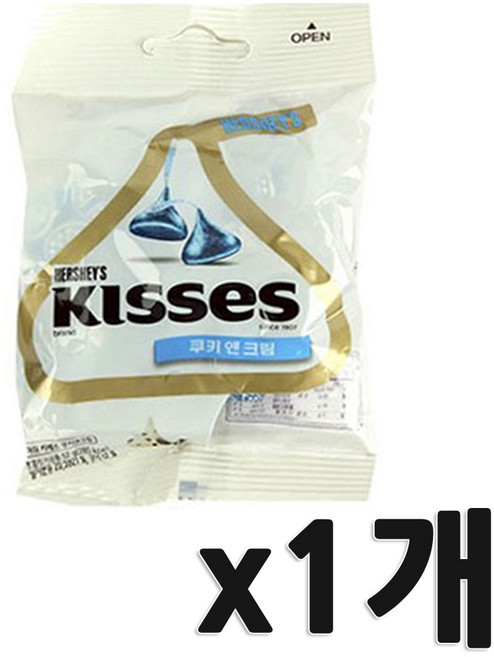 키세스 키세스초콜릿릿 쿠키앤크림초콜릿 키세스초콜릿 1개 화이트초콜릿 쿠앤크 쿠키앤크림, 52g