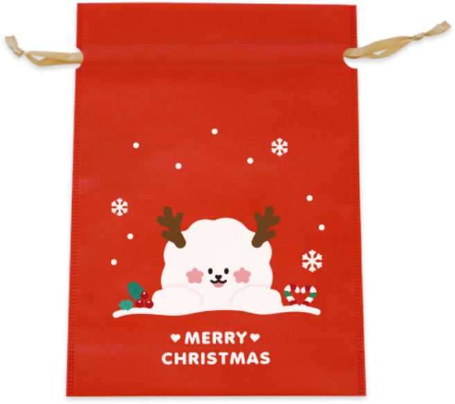 도나앤데코 도나와 친구들 크리스마스 선물 포장 부직포백, 26x36 루돌프 도나, 5개