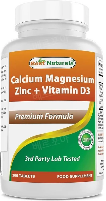 베스트내추럴스 칼마디 칼슘 마그네슘 아연 300정 100일분, 300 Count (Pa of 1), 1개 - 쿠팡