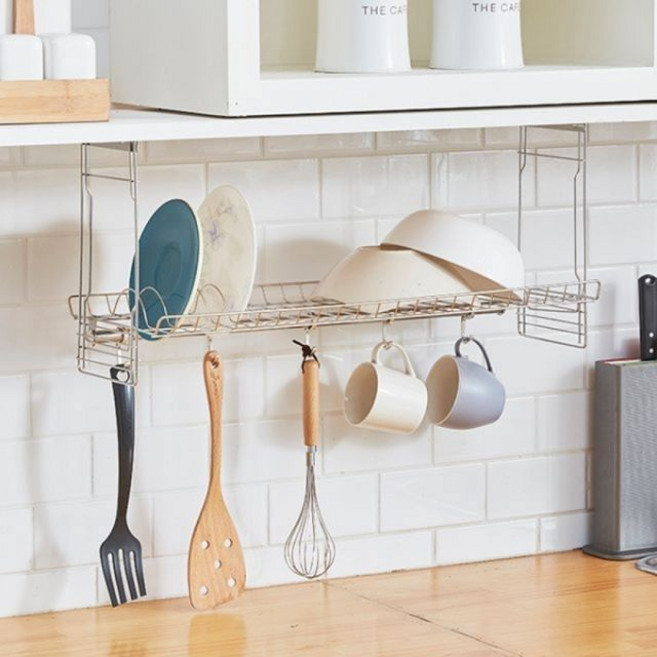 싱크대 상부장 부착식 식기건조대 600 스텐 높이조절 설거지 거치대 정리대 다용도 걸이 선반