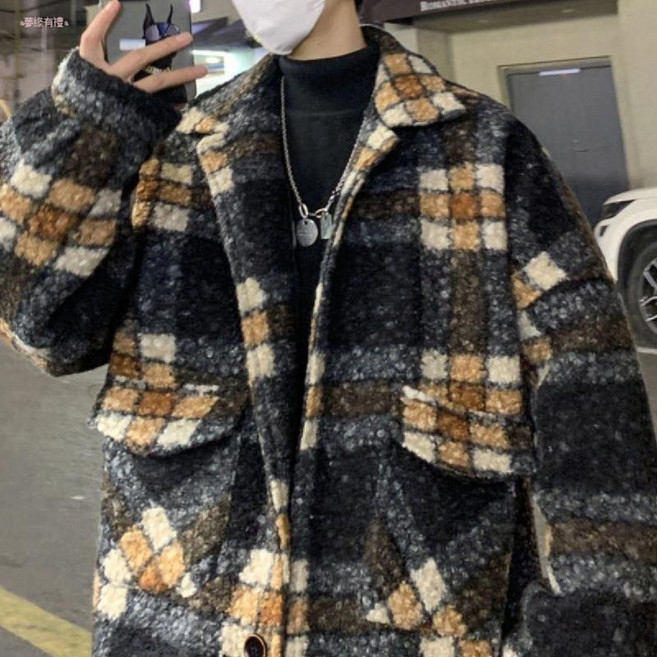 毛呢大衣 Oversize 厚款保暖 寬鬆外套 男士夾克