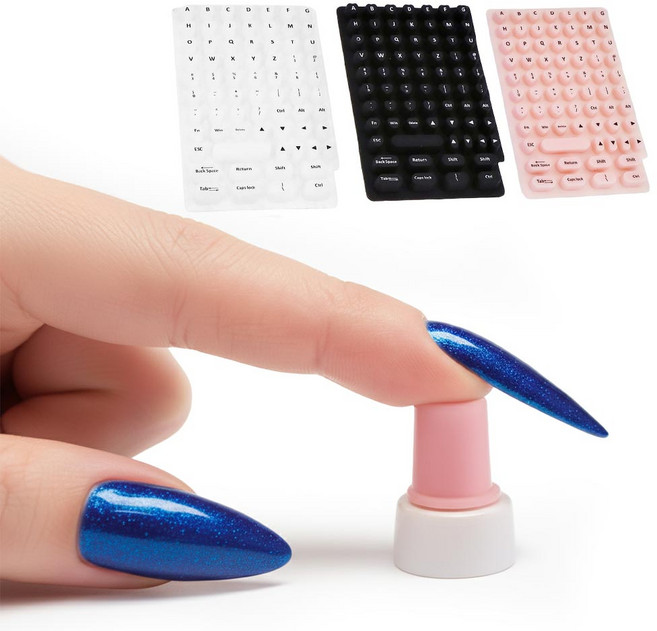 깔끔더하기 네일아트 키보드 키캡 실리콘 스티커, 화이트, 메인패드, 일반형