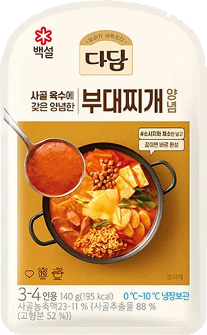 CJ 다담 부대찌개양념, 140g, 4개