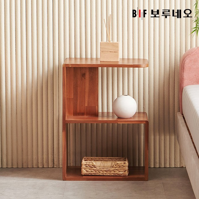 [라방] 앳홈 위즈 원목 A 협탁, 고무나무