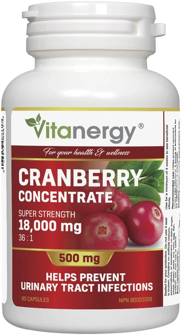 비타너지 크랜베리 콘센트레이트 수퍼 스트랭스 18 000mg 캡슐, 1개, 90정 - 쿠팡