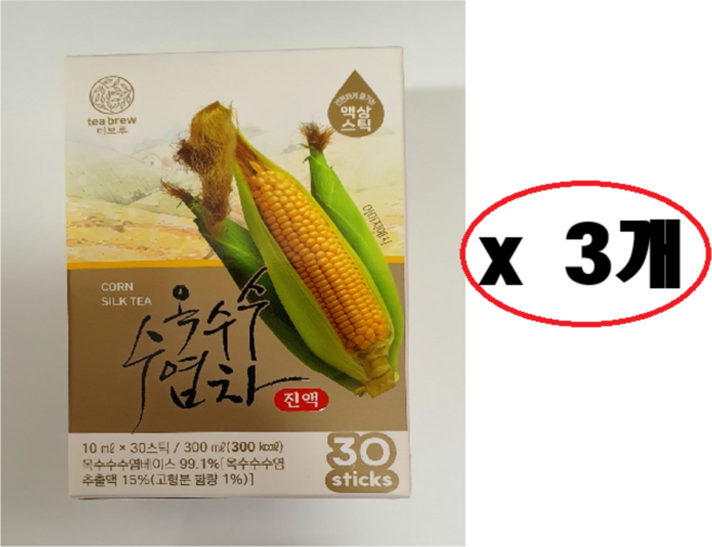 맥널티 티브루 옥수수수염차 진액 액상스틱, 10ml, 90개