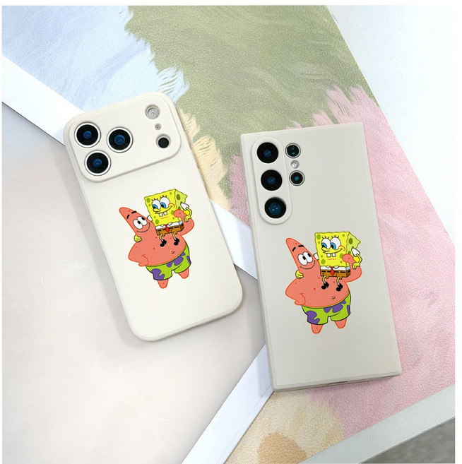 스폰지밥과 뚱이 일러스트 갤럭시 S A 아이폰 폰케이스