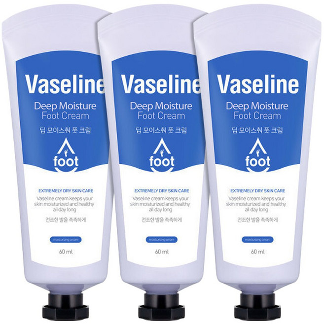 바세린 풋크림 대용량 핸드크림 휴대용 로션 60ml X 3개, 1개, 3개입