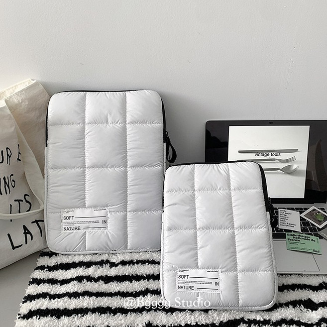 YAPOGI 패딩 충격흡수 16인치 노트북 가방 아이패드 노트북 파우치, 흰색, 1개