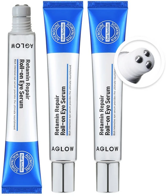 멜라트 어글로우 롤 온 아이 세럼 / 레티놀 아이크림 눈가주름 팔자 다크서클 붓기, 3개, 30ml - 쿠팡