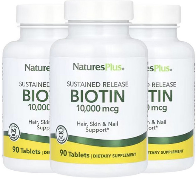 네이쳐스플러스 지속 방출 비오틴 10 000mcg, 3개, 90정
