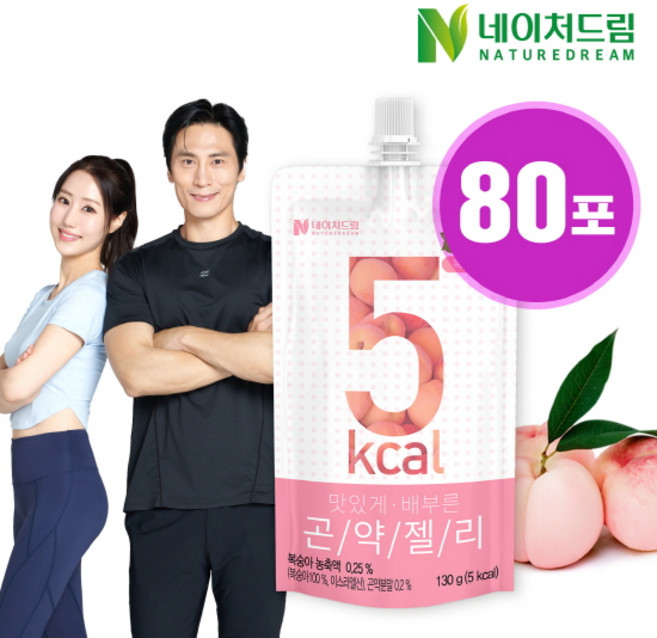네이처드림 맛있게 배부른 5kcal 복숭아 곤약젤리 130g, 80개