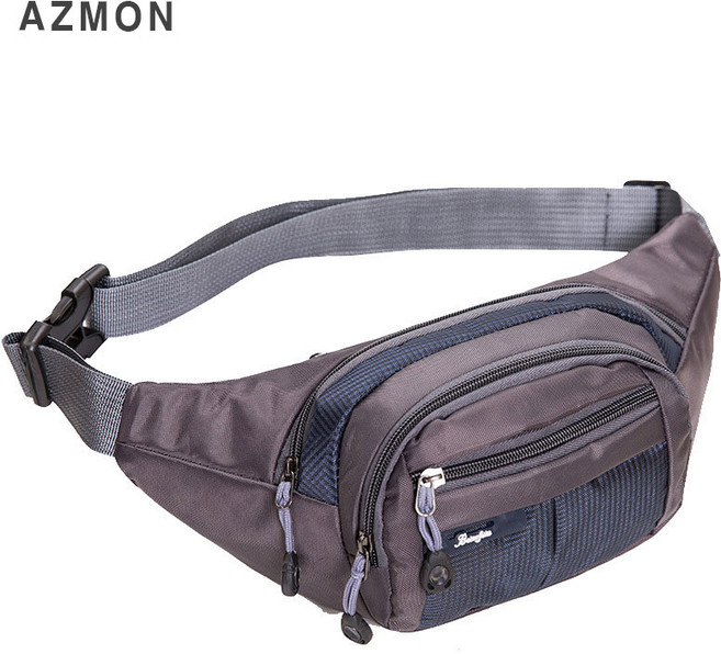 AZMON 멀티 포켓 미니 힙색가방 다용도 방수 크로스백 35cm x 14cm x 15cm 남여공용 2.5L, 네이비, 1개