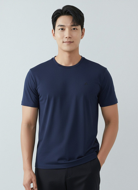 올포유 올포유 남성 립조직 라운드 반팔 티셔츠 AMTRN3181-915