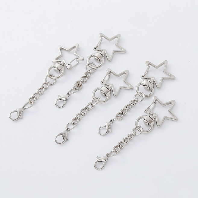 열쇠키링 열쇠고리 20개입, 1세트, 별고리 체인형