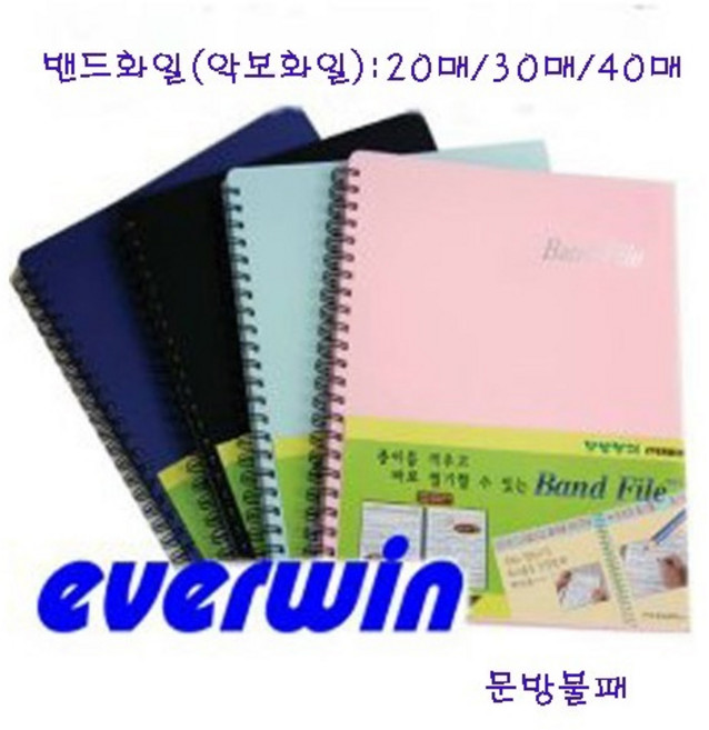 문방불패 밴드화일(A4/20매/30매40매)/악보화일/음악화일/에버윈, 3O매, 하늘