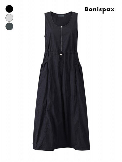 보니스팍스 바스락 집업 슬리브리스 롱 원피스 (XP6OP014M0)