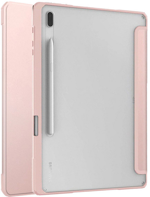 갤럭시탭 S6/S7/S8 펜수납 아크릴 스마트 북커버 케이스, 로즈골드, 1개