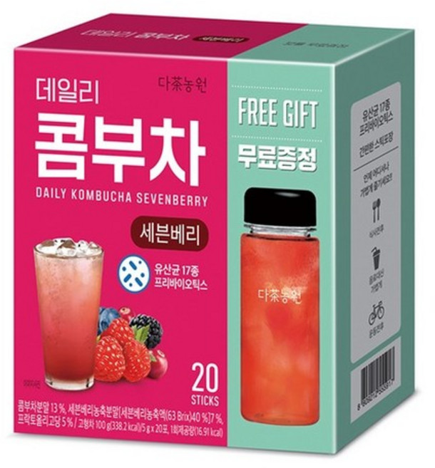 데일리 콤부차 세븐베리 5gx20T 다농원, 없음