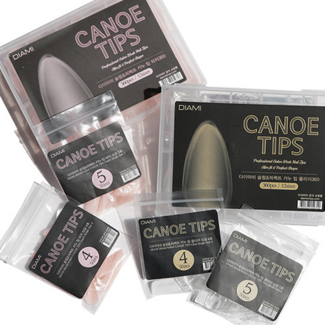 DIAMI 다이아미 네일팁 카누팁 클리어 리필 50pcs (2호~11호), 1호, 1개