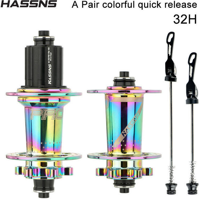 자전거 베어링 휠 부품 HASSNS PRO7 Mtb 허브 32 24 홀 산악 프리 후면 32h 24h 시끄러운 큐브 부싱 12 11 10 9 8 7 속도, [04] PRO7 Colorful A Pair, 옵션08) PRO7 Colorful A Pair
