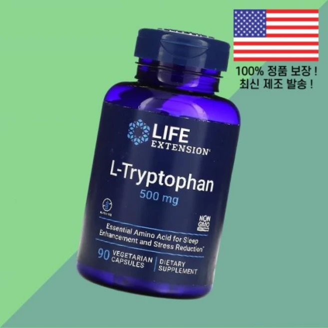 라이프익스텐션 트립토판 L트립토판 L-트립토판 엘트립토판 아미노산 500mg 식물성 베지캡슐 90정 Life Extension L Tryptophan 90 Vegetarian, 1개 - 쿠팡