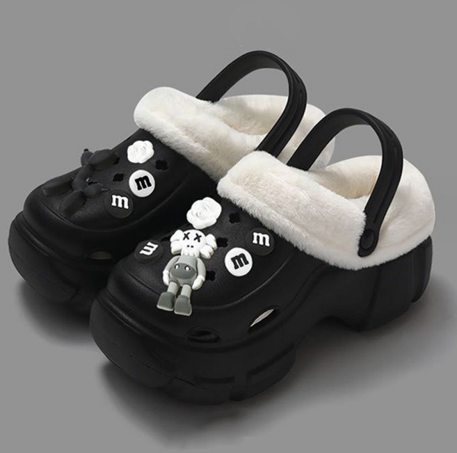 어글리 통굽 키높이 털슬리퍼 여성 겨울 슬리퍼