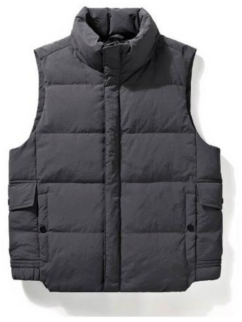 加絨白鴨絨輕羽絨馬甲背心 防寒防風保暖刷毛 冬天保暖