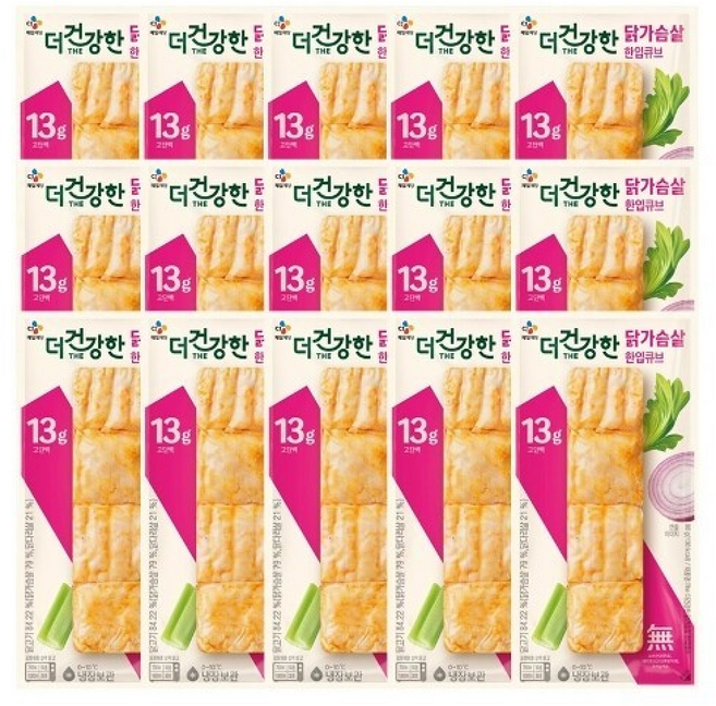 더건강한 닭가슴살 쏙쏙 한입큐브, 80g, 15개