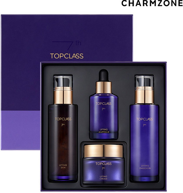 참존 탑클래스 7세대 NEW 리프팅 스킨케어 4종 선물세트 전용 고급 케이스(스킨+에멀전+앰플+크림), 1세트