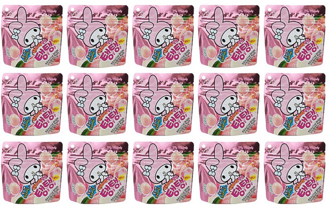 [마켓찐몰 무료배송] 서주 탱글탱글 복숭아맛 츄잉 캔디류 젤리, 40g, 15개