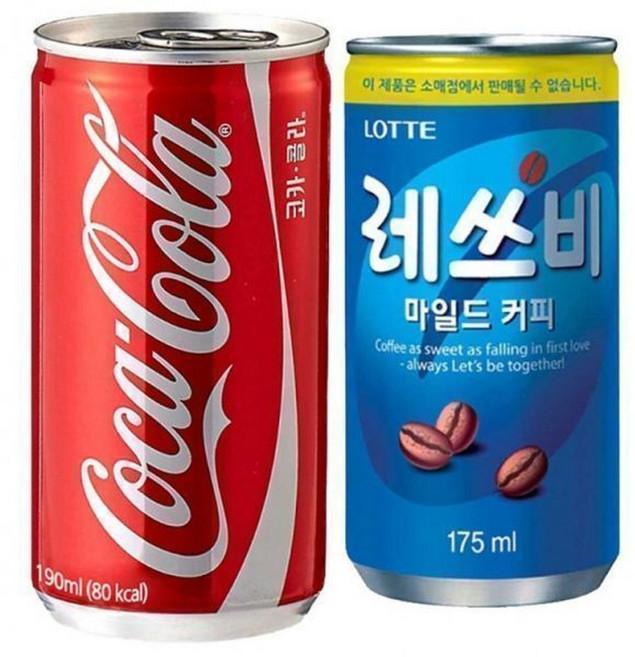 음료세트 코카콜라190ml+레쓰비175ml 60캔 대용량 집 사무실 탕비실, 190ml